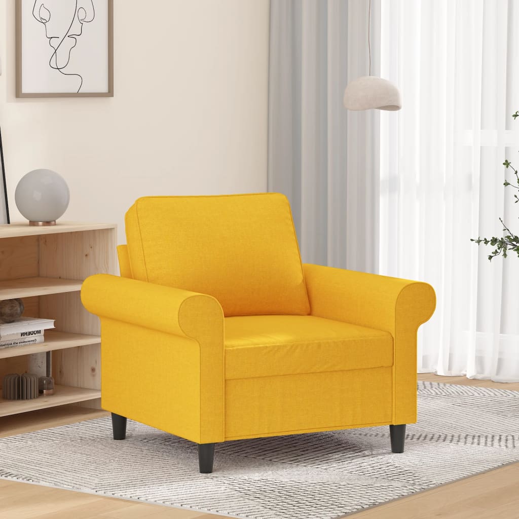 atpūtas krēsls, 60 cm, gaiši dzeltens audums | Stepinfit.lv