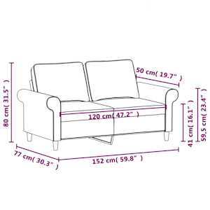 2místná pohovka světle šedá 120 cm textil - obrázek 8