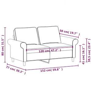 2místná pohovka tmavě šedá 120 cm textil - obrázek 8