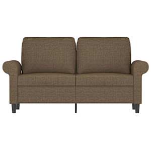 vidaXL Dvivietė sofa, rudos spalvos, 120cm, audinys