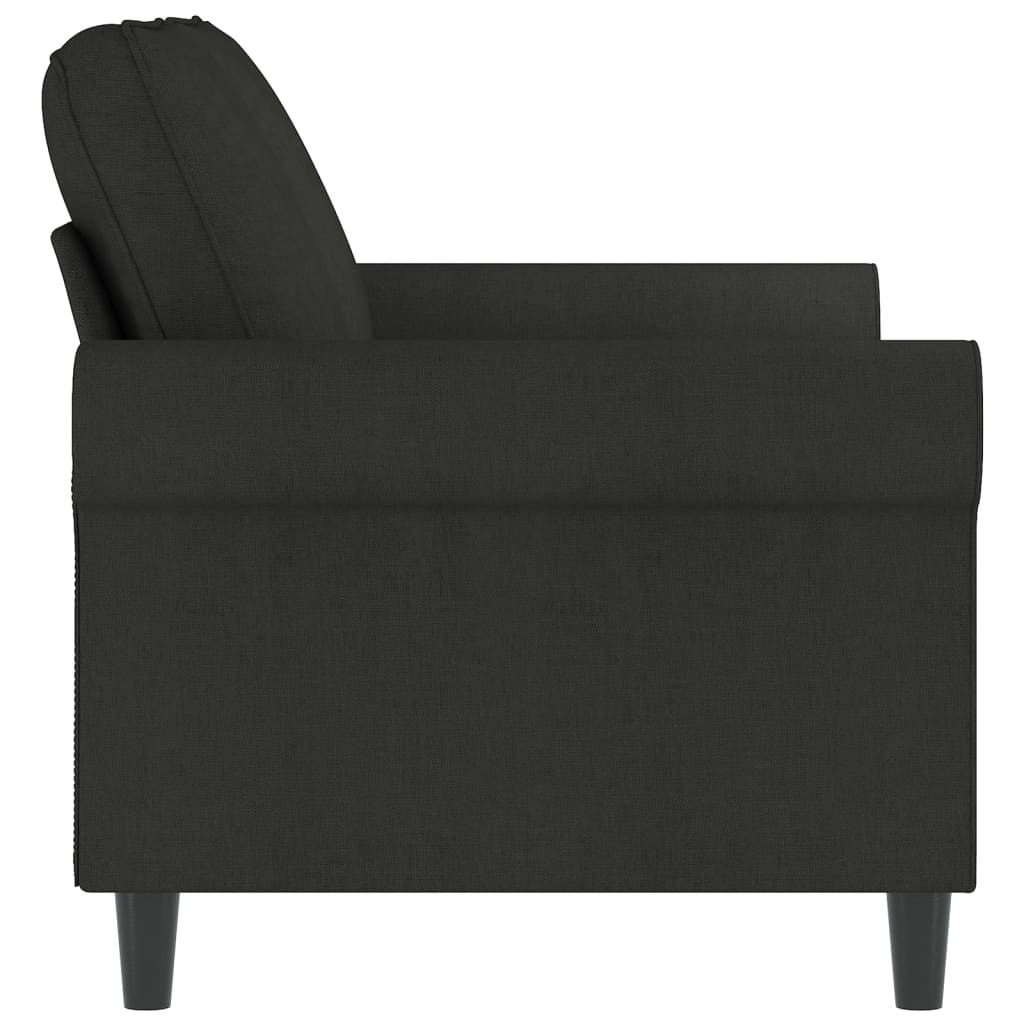 Canapea cu 2 locuri, negru, 120 cm, material textil