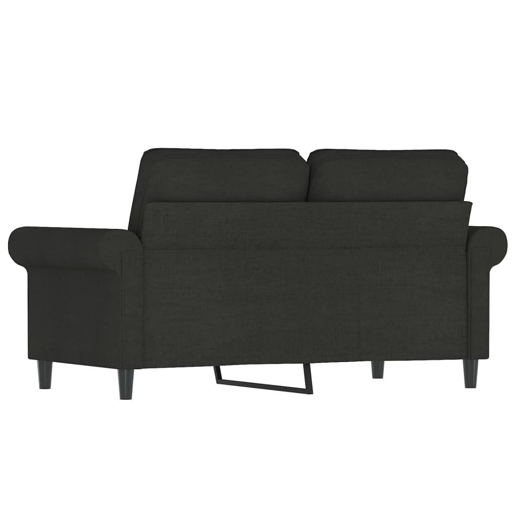 Canapea cu 2 locuri, negru, 120 cm, material textil