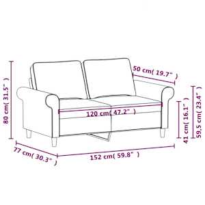 2místná pohovka černá 120 cm textil - obrázek 8