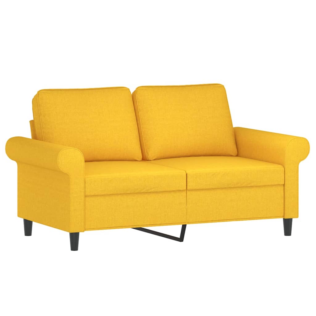 FHE Canap 2 Places Jaune Clair 120 Cm Tissu YOSOO DX3834 