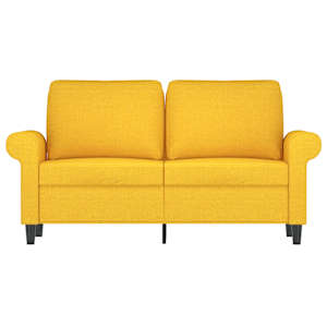 vidaXL Dvivietė sofa, &scaron;viesiai geltonos spalvos, 120cm, audinys