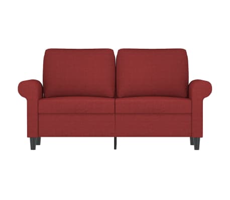 vidaXL Dvivietė sofa, raudonojo vyno spalvos, 120cm, audinys