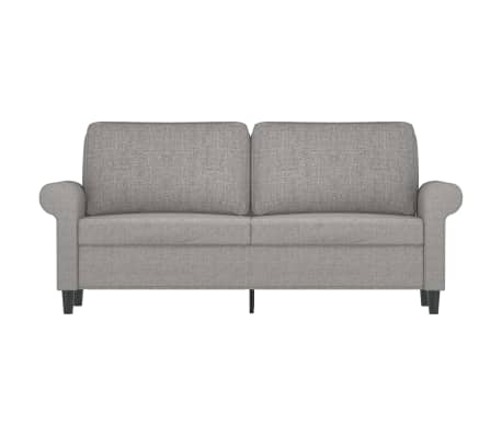 vidaXL Dvivietė sofa, &scaron;viesiai pilkos spalvos, 140cm, audinys