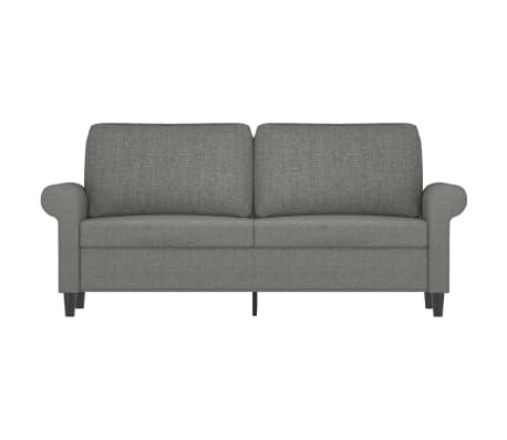 vidaXL divvietīgs dīvāns, tumši pelēks audums, 140 cm