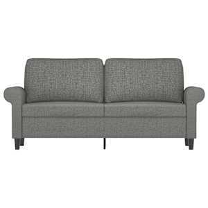 vidaXL divvietīgs dīvāns, tumši pelēks audums, 140 cm