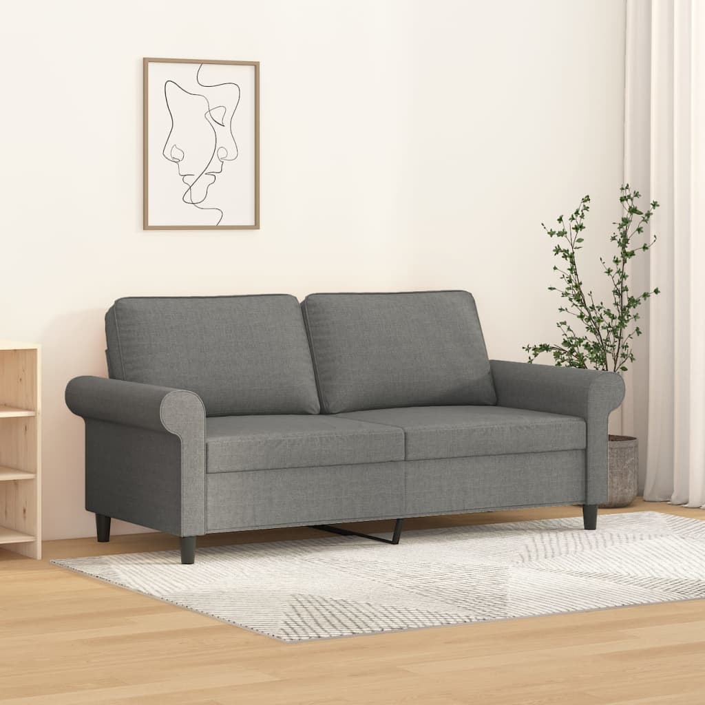 vida XL 2-Sitzer-Sofa Dunkelgrau 140 cm Stoff
