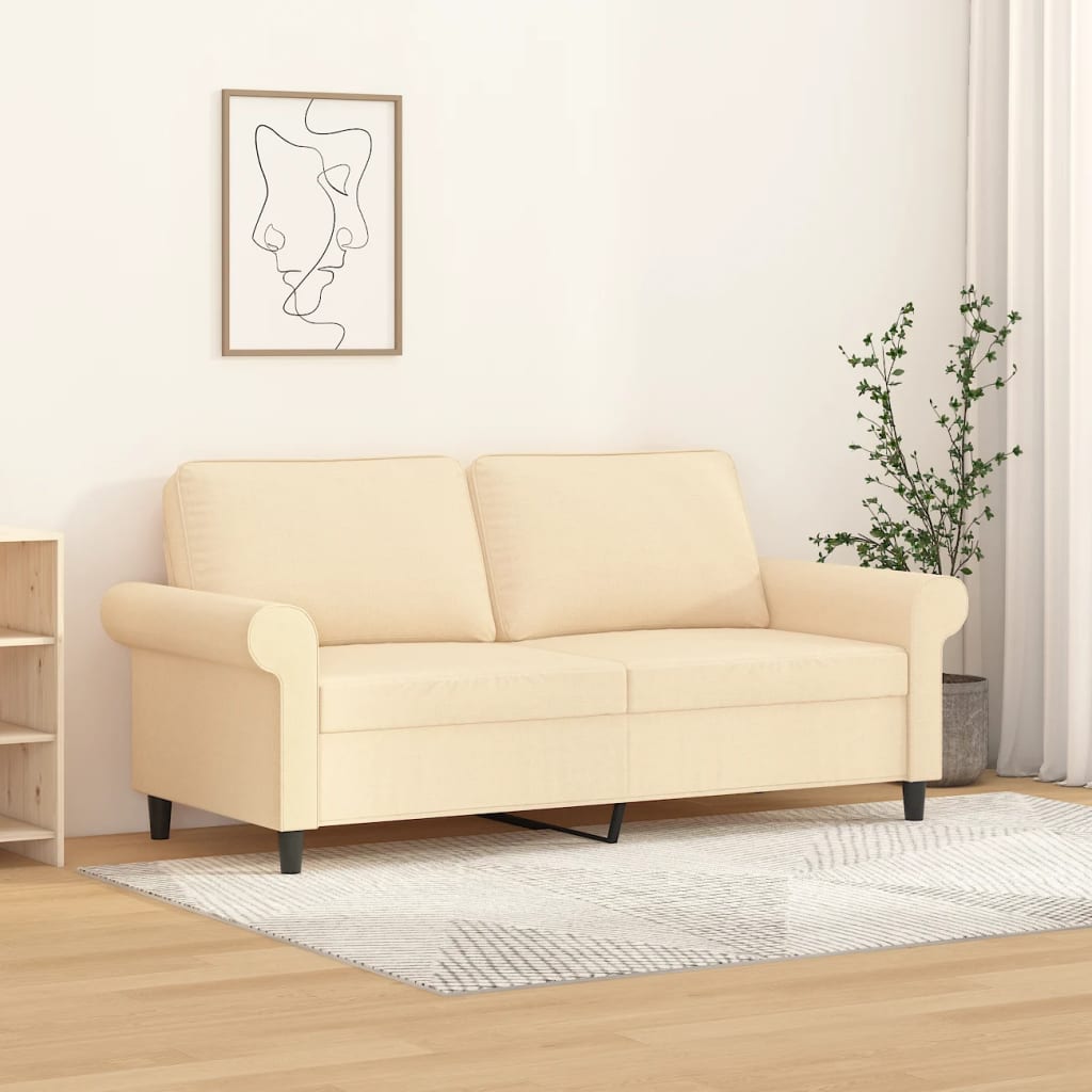 divvietīgs dīvāns, krēmkrāsas audums, 140 cm | Stepinfit.lv