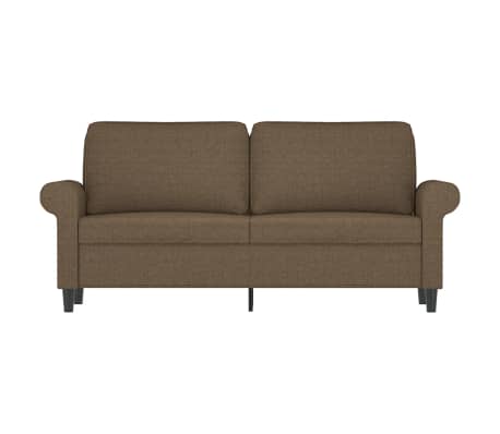 vidaXL Dvivietė sofa, rudos spalvos, 140cm, audinys