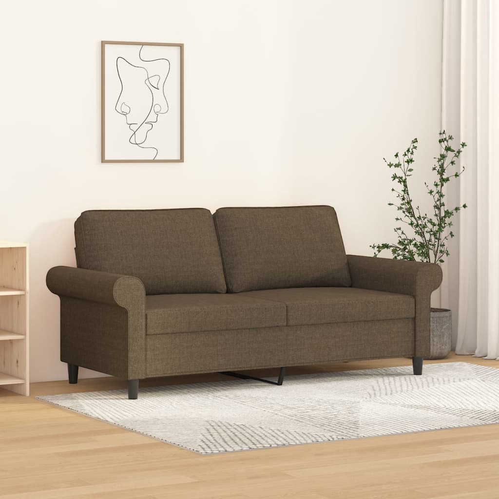 vida XL 2-Sitzer-Sofa Braun 140 cm Stoff