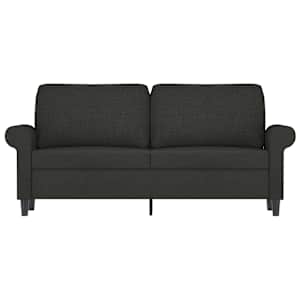 vidaXL Dvivietė sofa, juodos spalvos, 140cm, audinys