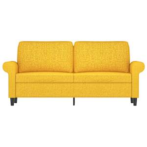 vidaXL Dvivietė sofa, &scaron;viesiai geltonos spalvos, 140cm, audinys