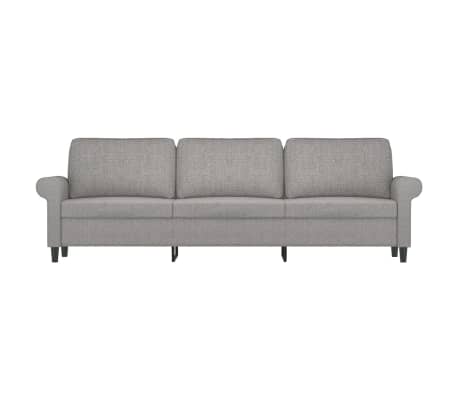 vidaXL Trivietė sofa, &scaron;viesiai pilkos spalvos, 180cm, audinys
