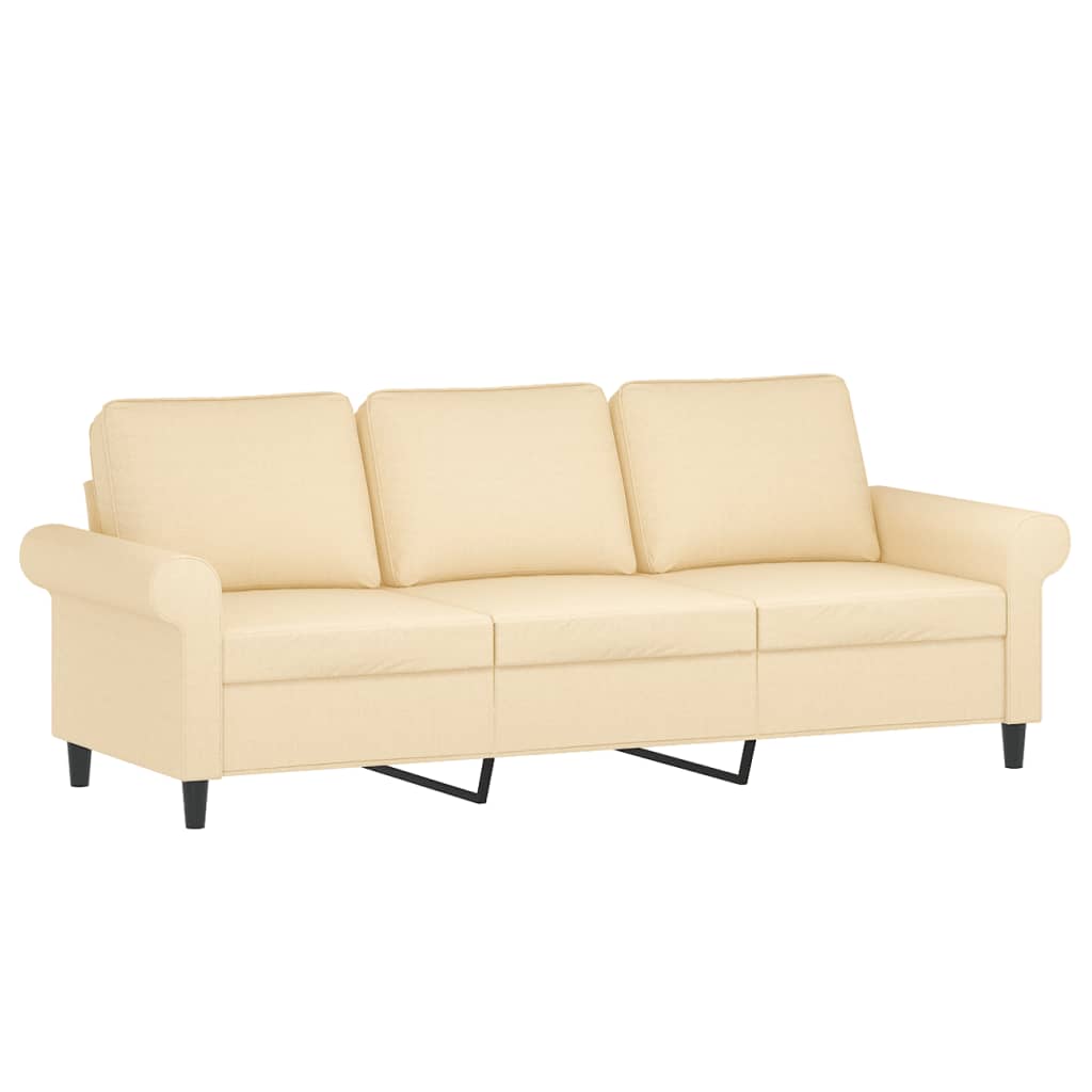 3-Sitzer-Sofa Creme 180 cm Stoff-2