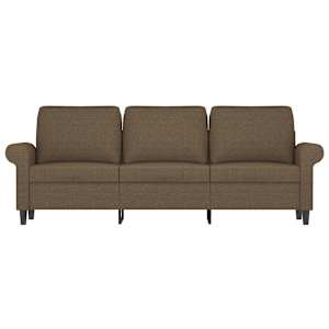 vidaXL Trivietė sofa, rudos spalvos, 180cm, audinys