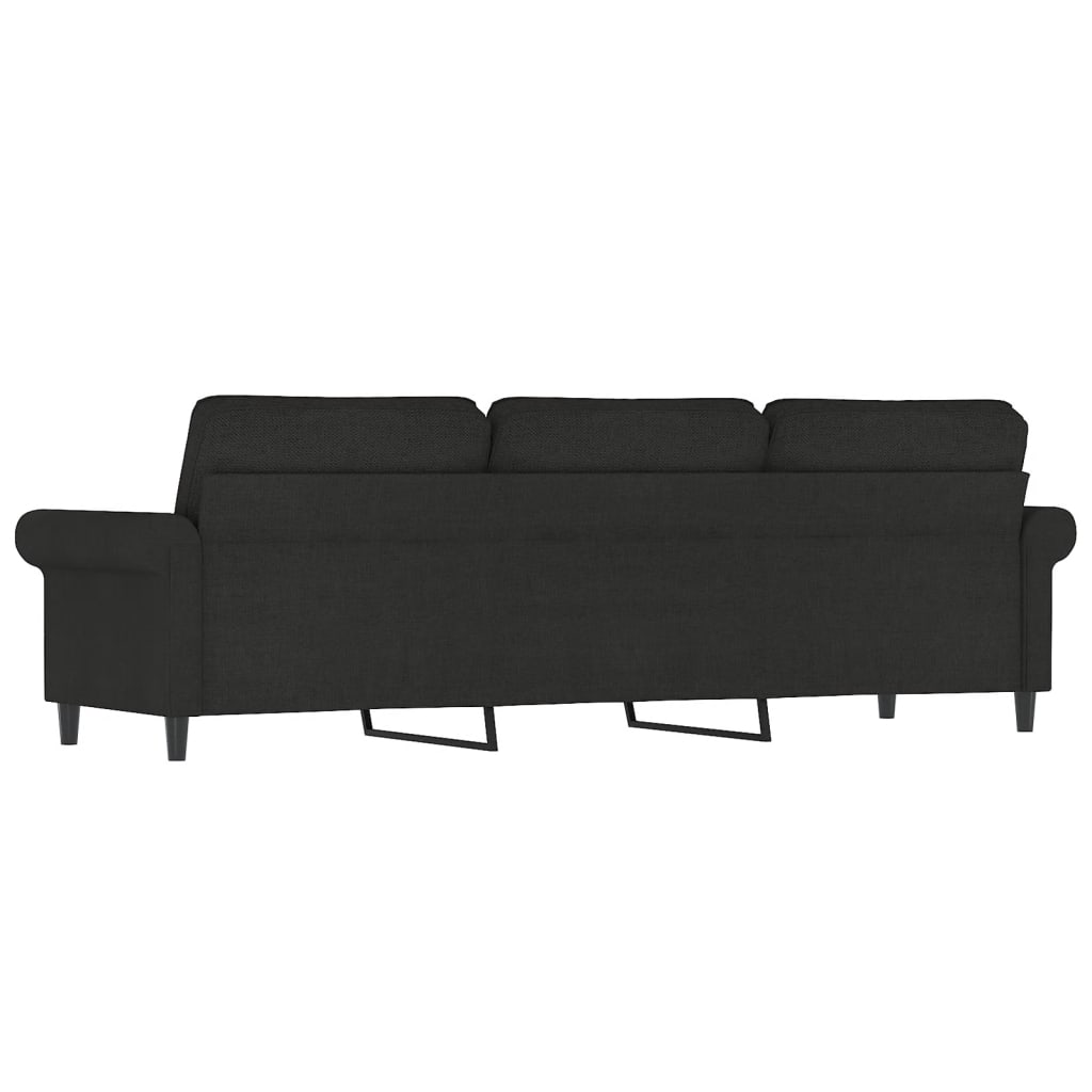 trīsvietīgs dīvāns, melns audums, 180 cm | Stepinfit.lv