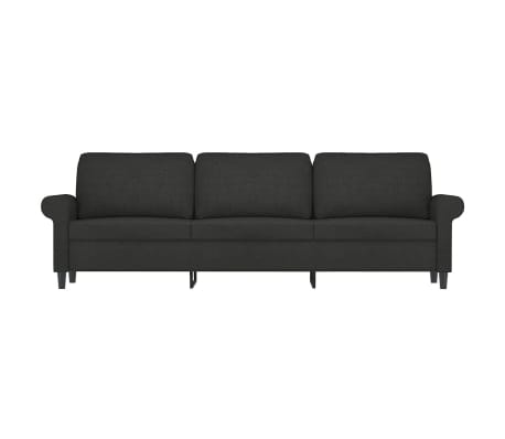 vidaXL Trivietė sofa, juodos spalvos, 180cm, audinys