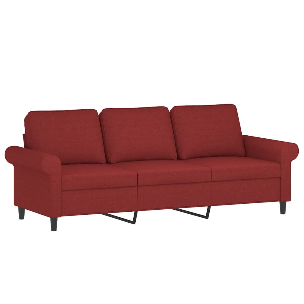 Trivietė sofa, raudonojo vyno spalvos, 180cm, audinys | Stepinfit.lt