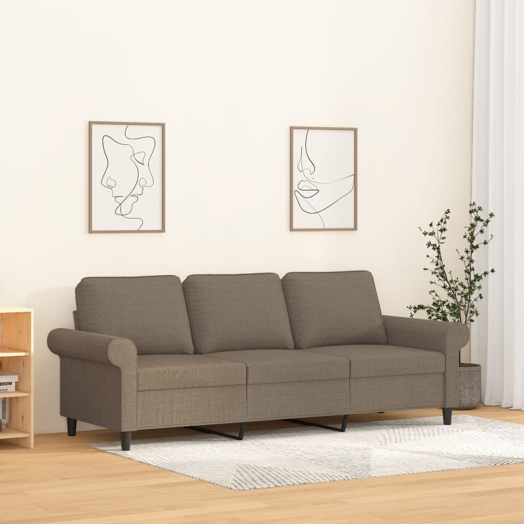 vida XL 3-Sitzer-Sofa Taupe 180 cm Stoff