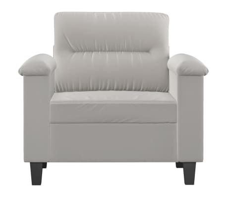 vidaXL Fauteuil 60 cm microvezelstof lichtgrijs