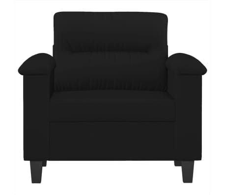 vidaXL Krėslas, juodos spalvos, 60cm, mikropluo&scaron;to audinys