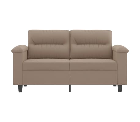 vidaXL Dvivietė sofa, taupe spalvos, 120cm, mikropluo&scaron;to audinys
