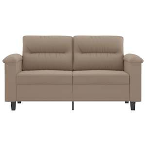 vidaXL Dvivietė sofa, taupe spalvos, 120cm, mikropluo&scaron;to audinys
