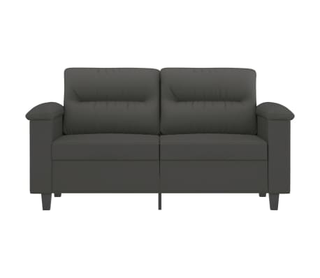 vidaXL Dvivietė sofa, tamsiai pilka, 120cm, mikropluo&scaron;to audinys
