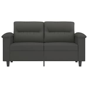 vidaXL Dvivietė sofa, tamsiai pilka, 120cm, mikropluo&scaron;to audinys