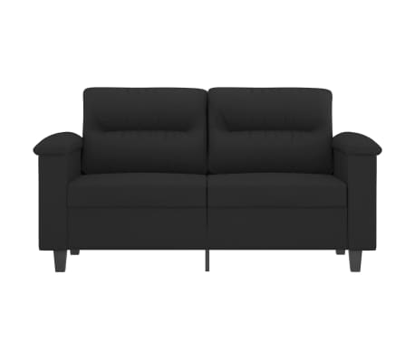 vidaXL Dvivietė sofa, juodos spalvos, 120cm, mikropluo&scaron;to audinys