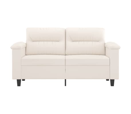 vidaXL Dvivietė sofa, smėlio spalvos, 120cm, mikropluo&scaron;to audinys
