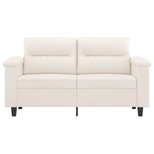 vidaXL Dvivietė sofa, smėlio spalvos, 120cm, mikropluo&scaron;to audinys