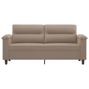 vidaXL Dvivietė sofa, taupe spalvos, 140cm, mikropluo&scaron;to audinys
