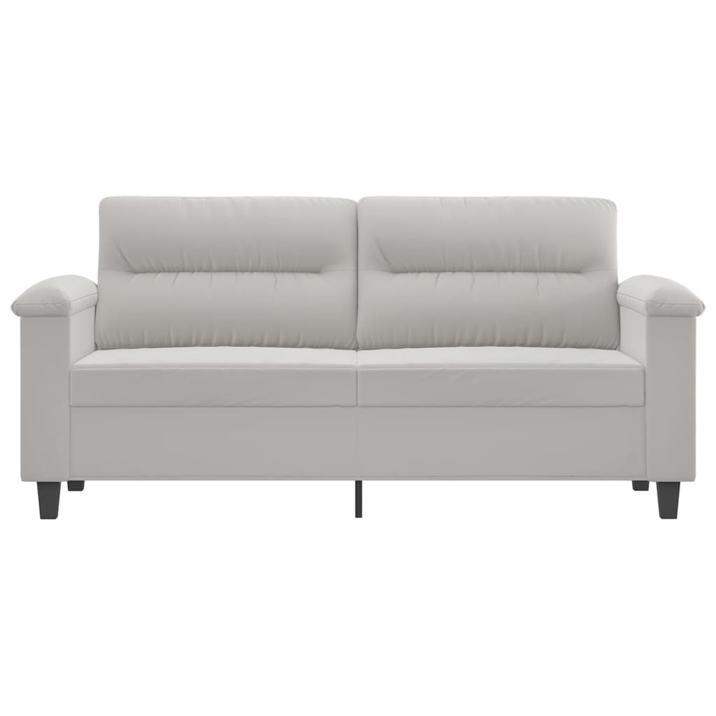 vidaXL Dvivietė sofa, šviesiai pilka, 140cm, mikropluošto audinys