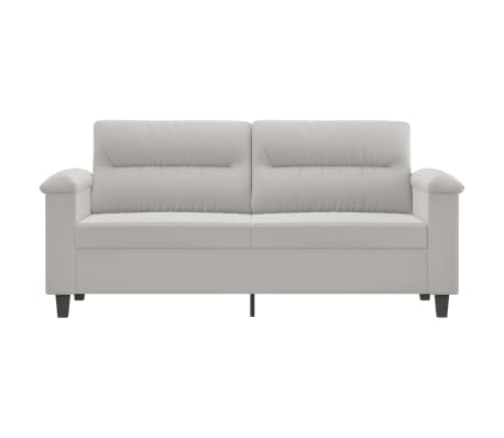 vidaXL Dvivietė sofa, šviesiai pilka, 140cm, mikropluošto audinys