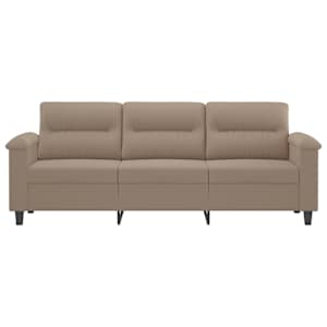 vidaXL Trivietė sofa, taupe spalvos, 180cm, mikropluo&scaron;to audinys