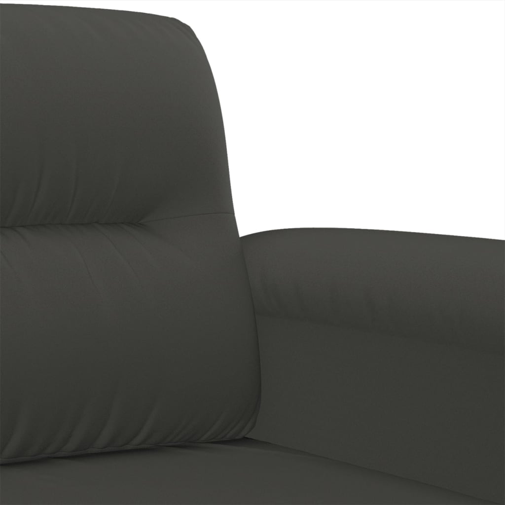 trīsvietīgs dīvāns, 180 cm, tumši pelēks mikrošķiedras audums | Stepinfit.lv