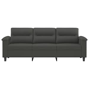 vidaXL 3-Seater Sofa Dark Grey 180 cm Microfibre Fabric