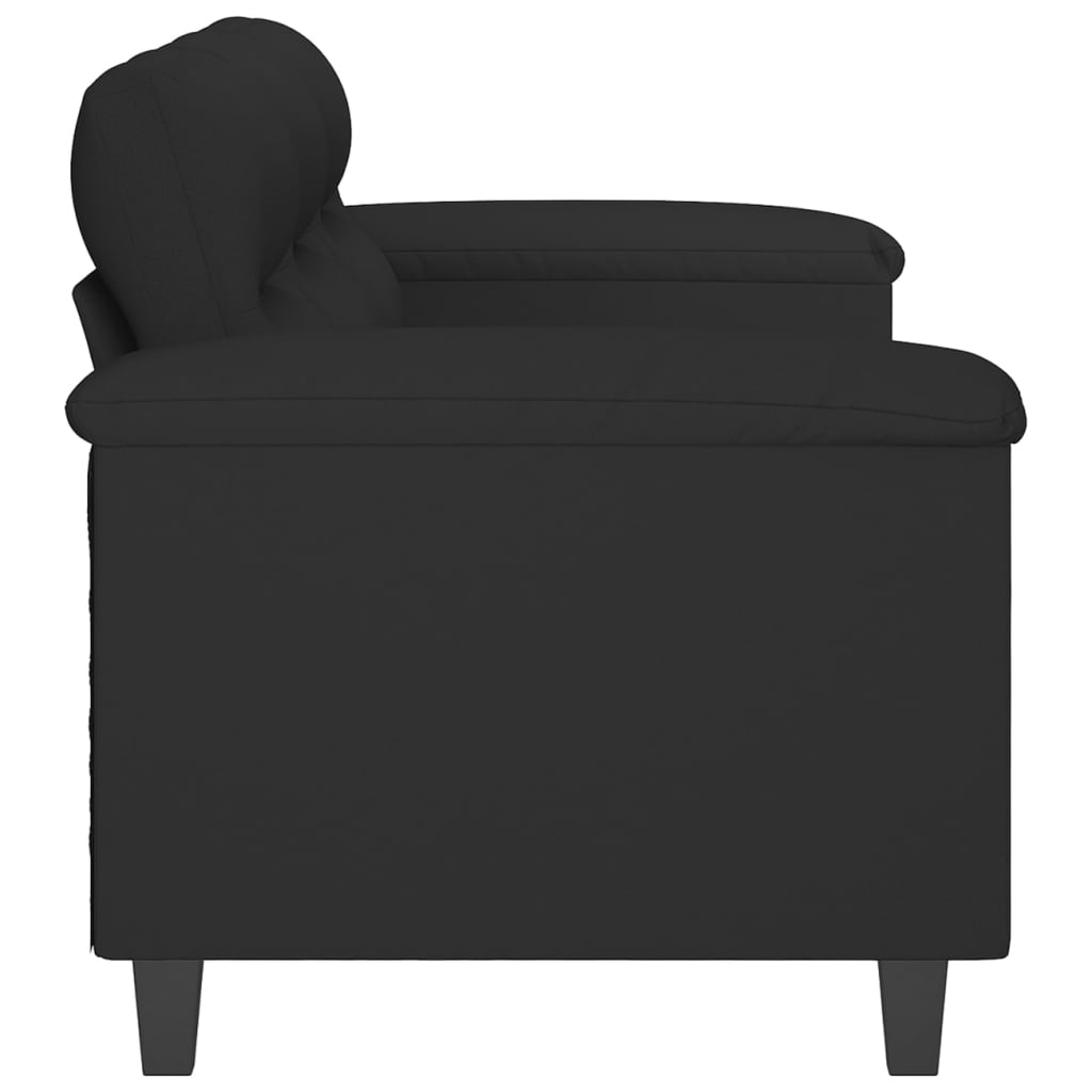 3-Sitzer-Sofa Schwarz 180 cm Mikrofasergewebe | Stepinfit.de