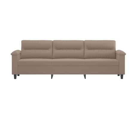 vidaXL Trivietė sofa, taupe spalvos, 210cm, mikropluo&scaron;to audinys