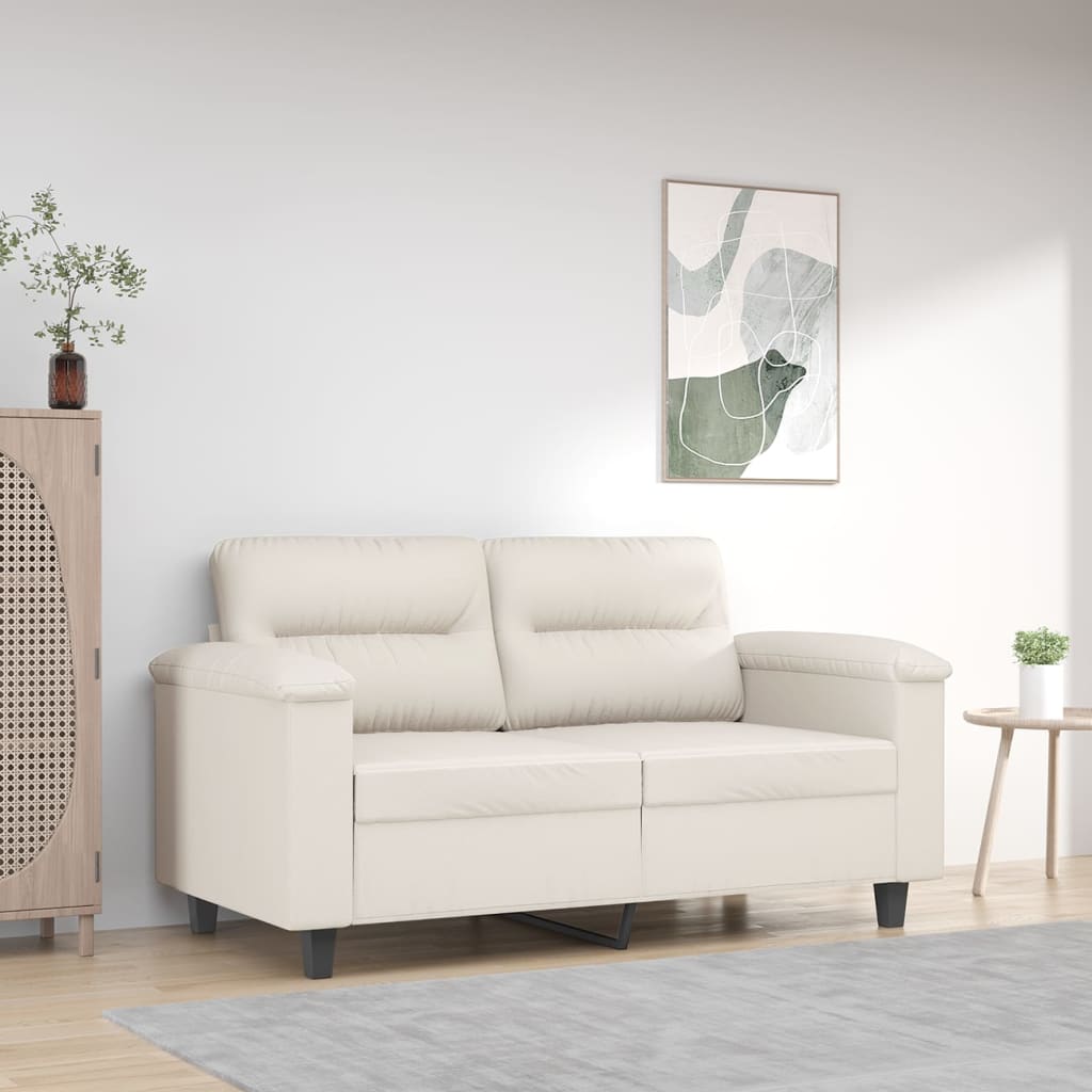 vida XL 2-Sitzer-Sofa Creme 120 cm Kunstleder