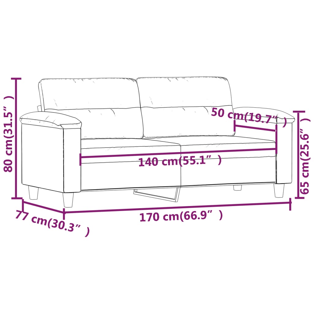 2-Sitzer-Sofa Creme 140 cm Kunstleder | Stepinfit.de