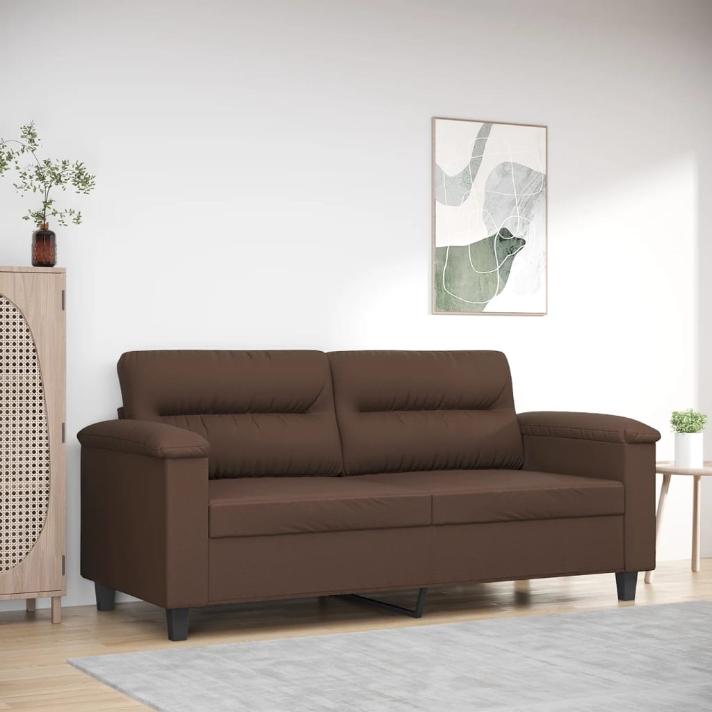 vida XL 2-Sitzer-Sofa Braun 140 cm Kunstleder