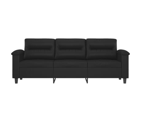 vidaXL 3-Seater Sofa Black 70.9" Faux Leather