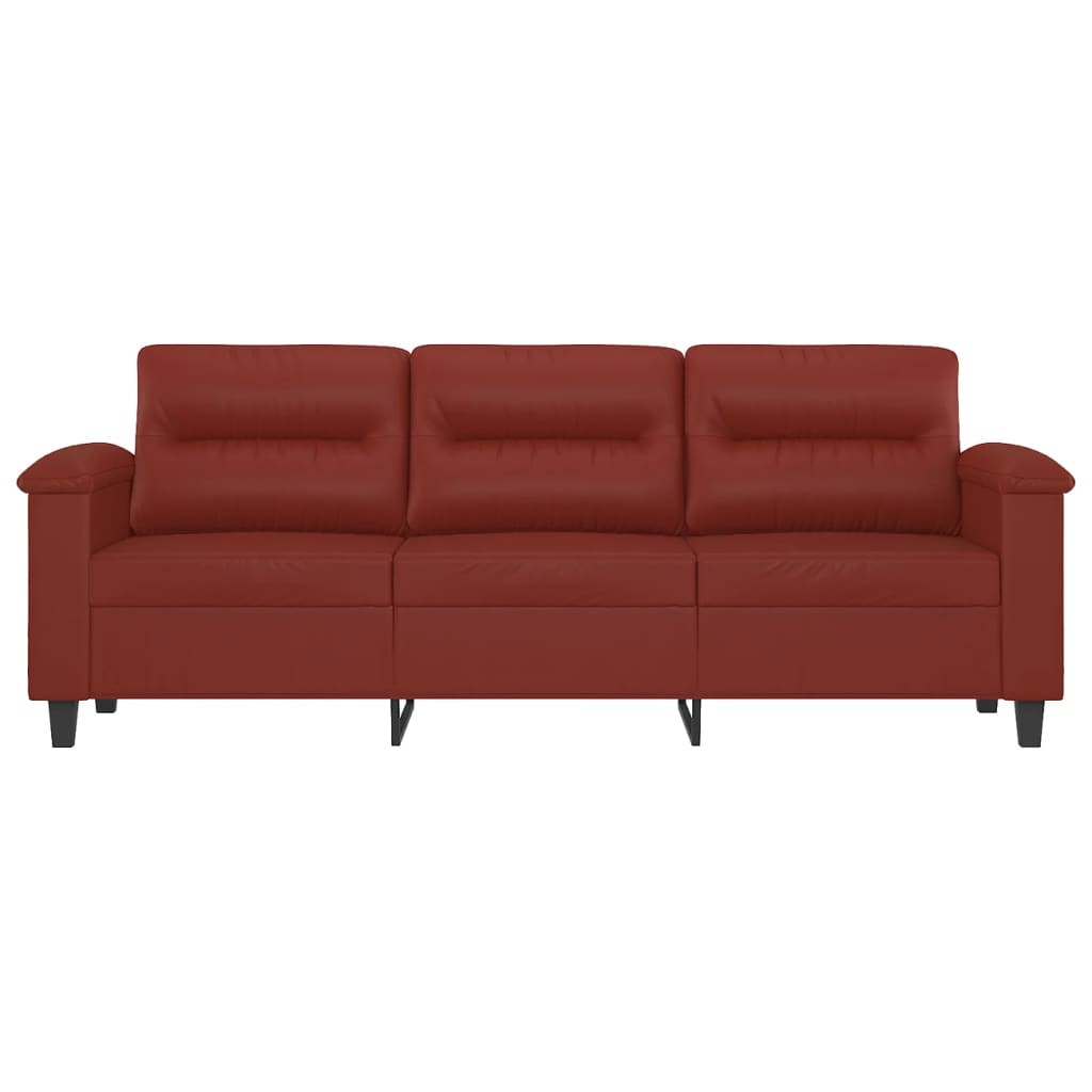 trīsvietīgs dīvāns, vīnsarkans, 180 cm, mākslīgā āda | Stepinfit.lv
