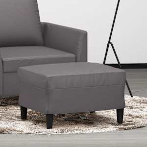 Stolček za noge siv 60x50x41 cm umetno usnje