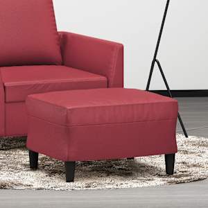 Stolček za noge vinsko rdeč 60x50x41 cm umetno usnje